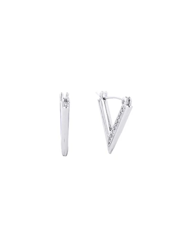 14K Gold Dipped Pave CZ Triangle Earrings - Image 8