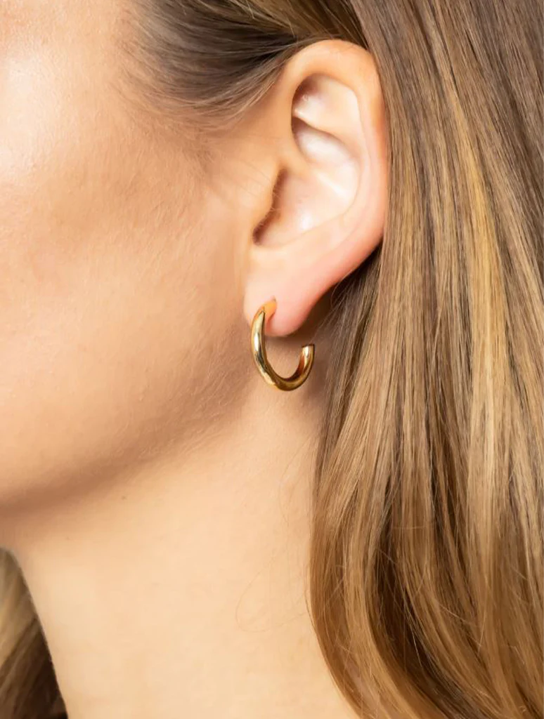 14K Gold Dipped Post Hoop - Image 12