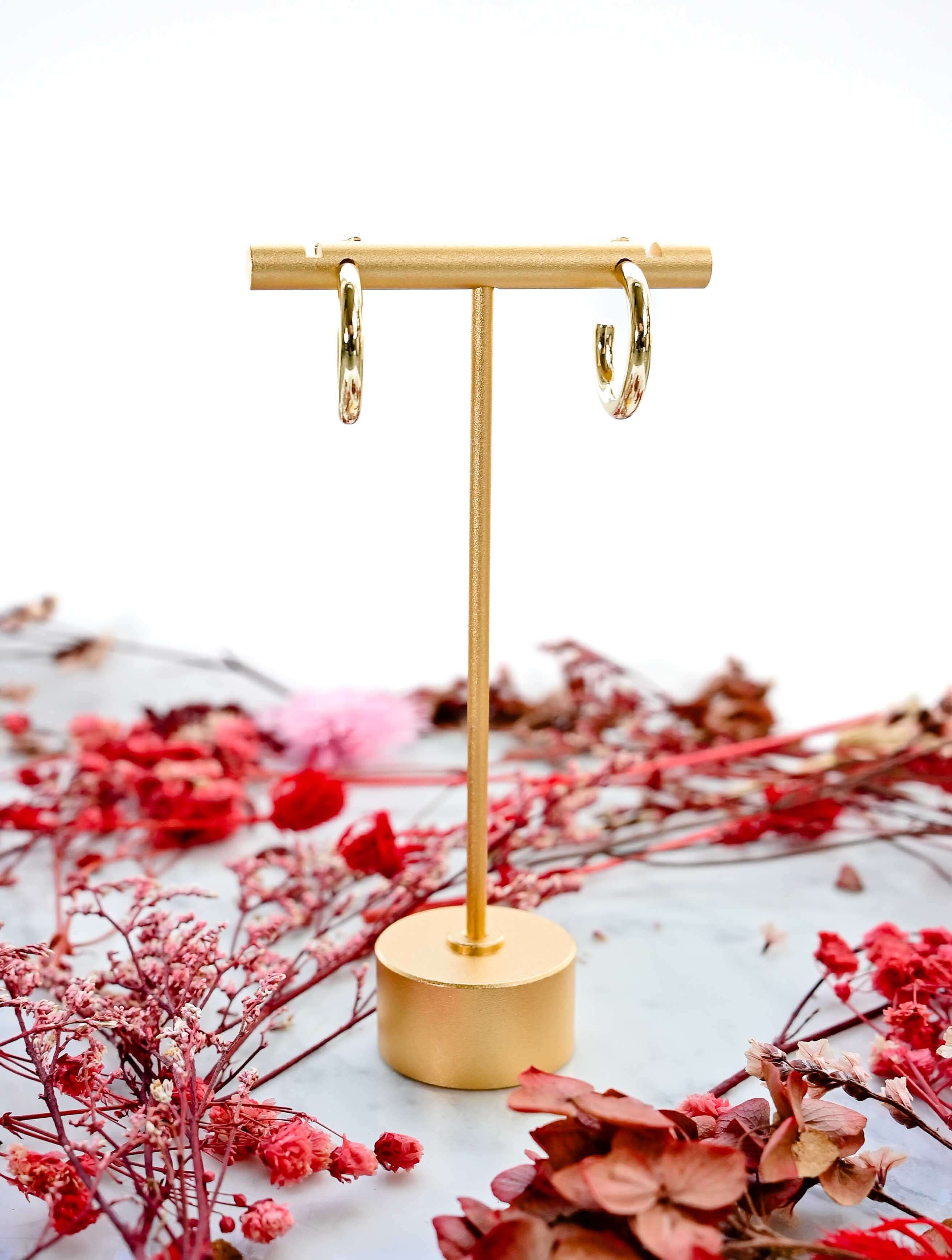 14K Gold Dipped Post Hoop - Image 2