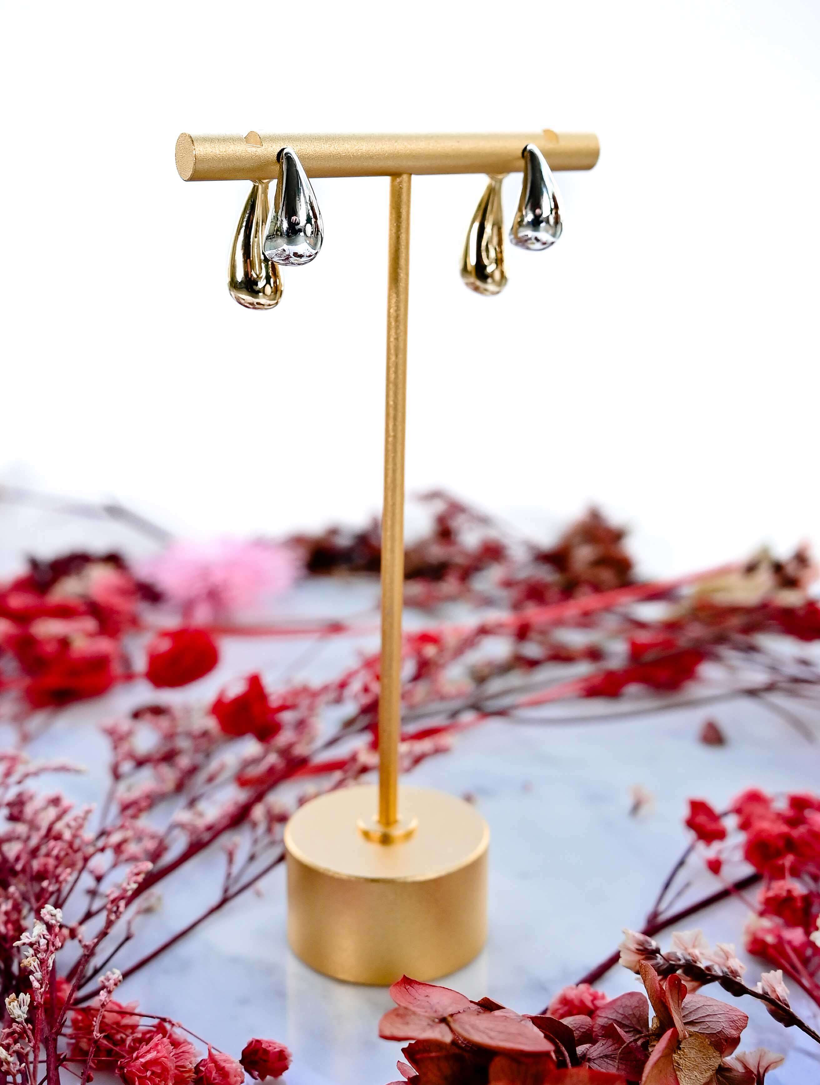 14K Gold Dipped Two-Tone Drip Earrings