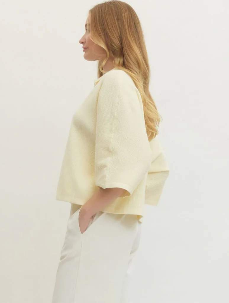 3/4 Sleeve Collared Sweater - Image 11