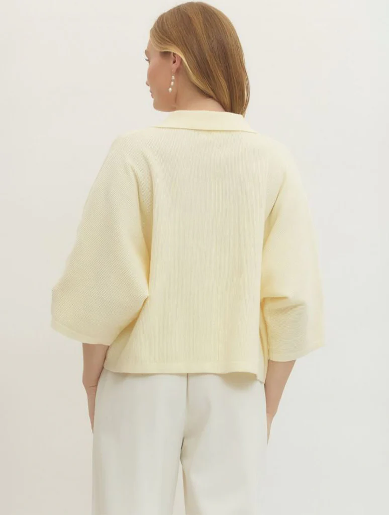3/4 Sleeve Collared Sweater - Image 12
