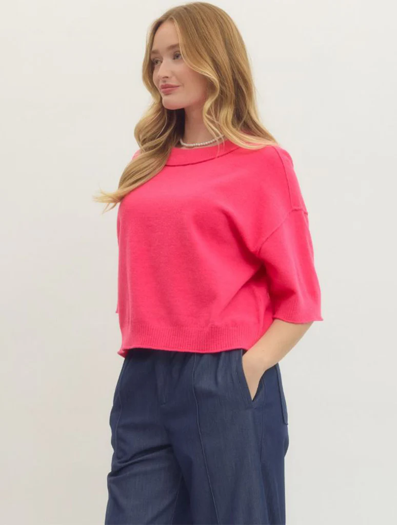 3/4 Wide Sleeve Knit Sweater - Image 10