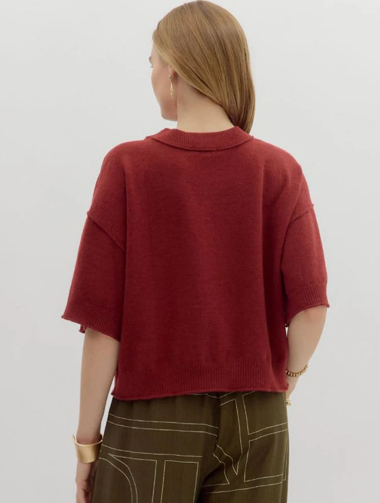 3/4 Wide Sleeve Knit Sweater - Image 3