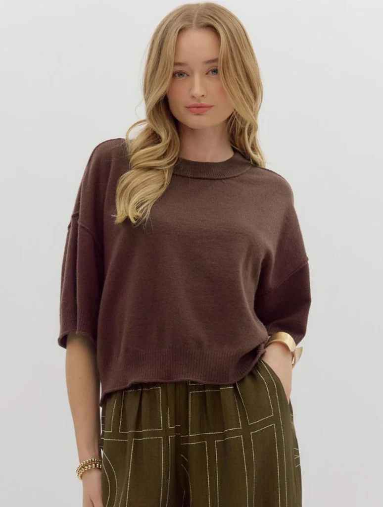 3/4 Wide Sleeve Knit Sweater - Image 4