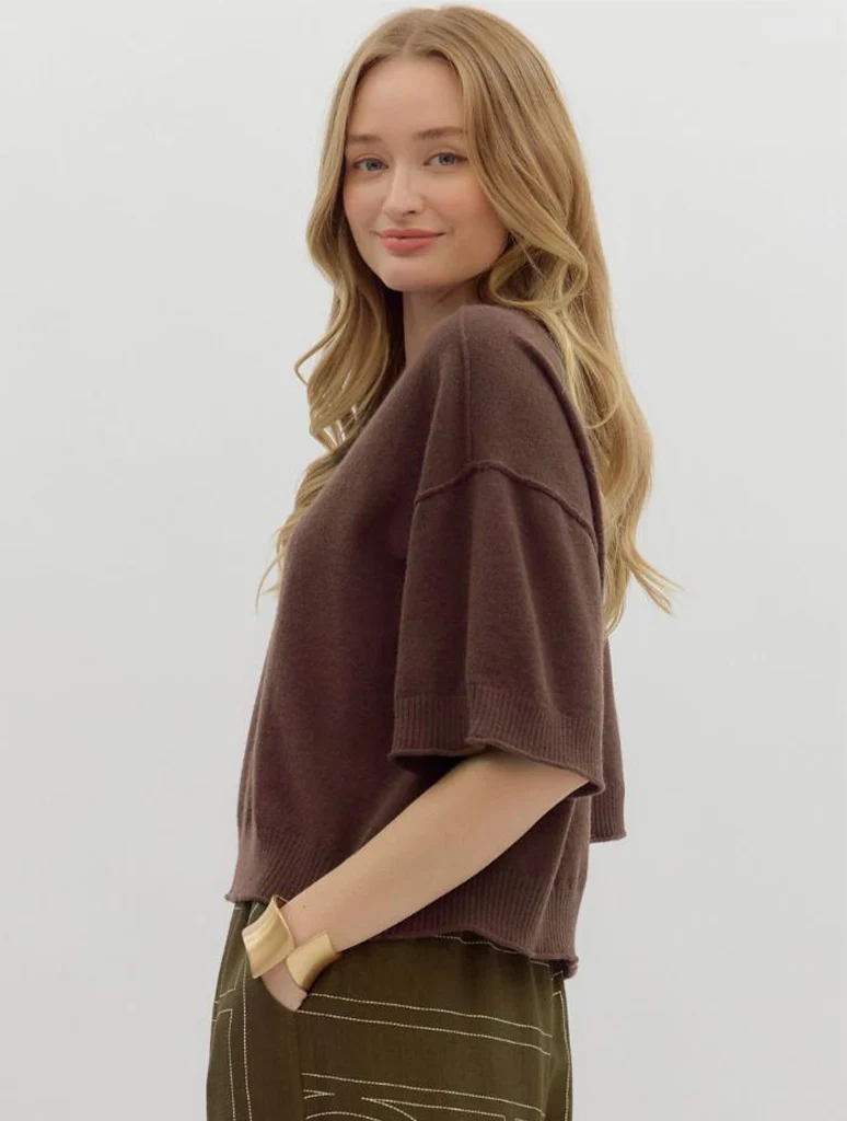 3/4 Wide Sleeve Knit Sweater - Image 5