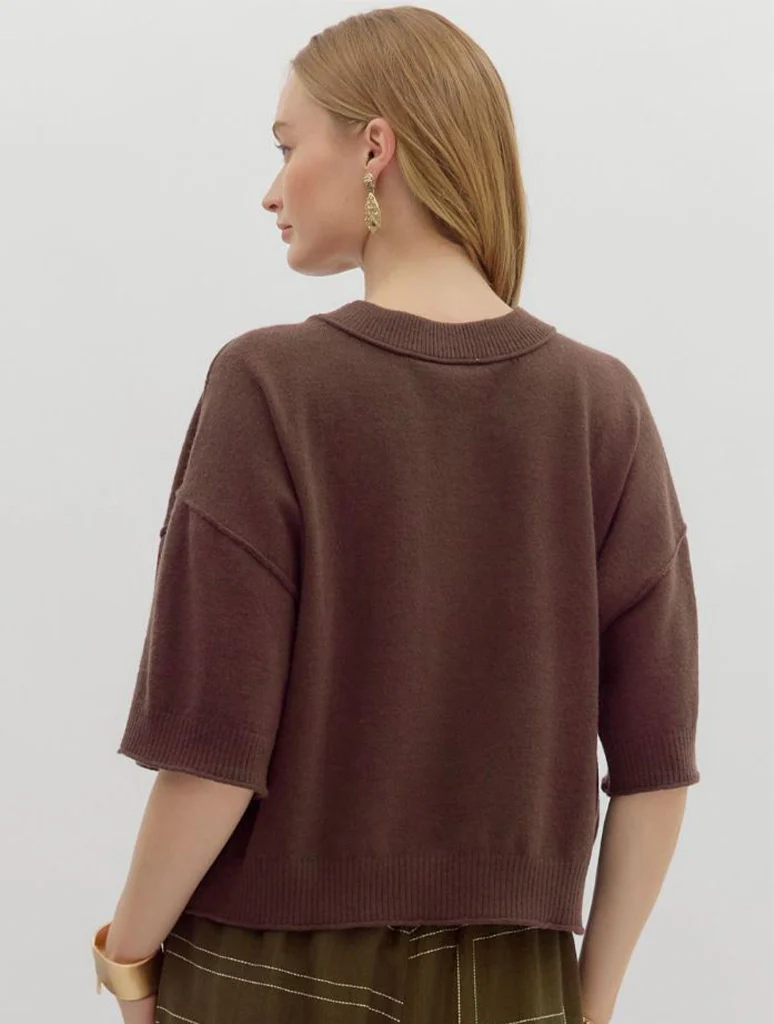 3/4 Wide Sleeve Knit Sweater - Image 6