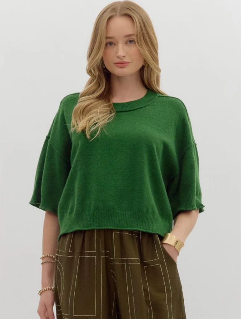 3/4 Wide Sleeve Knit Sweater - Image 7