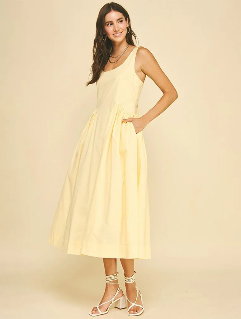 A-Line Poplin Midi Dress - Image 2