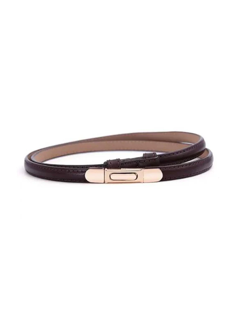 Adjustable Skinny Vegan Leather Belt - Image 2