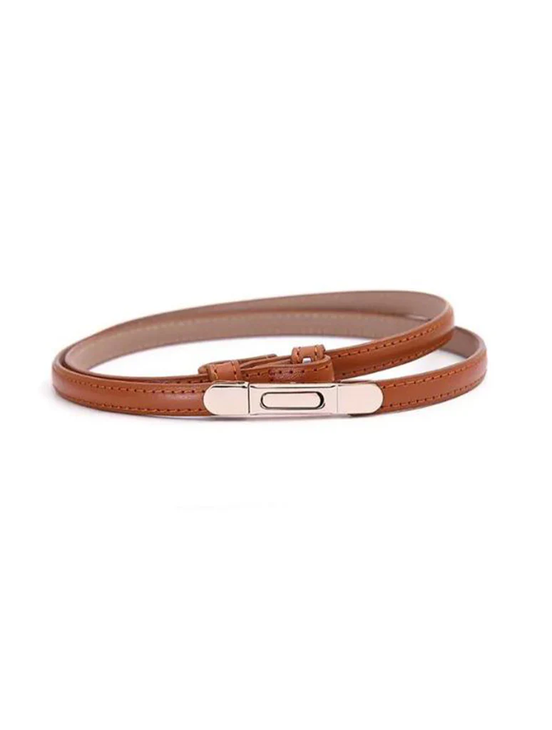 Adjustable Skinny Vegan Leather Belt - Image 3