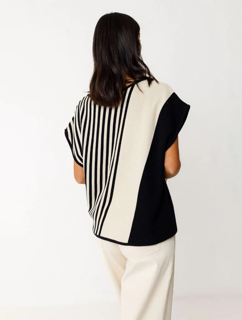 Ainhoa Gots Short Sleeve Striped Sweater - Image 3