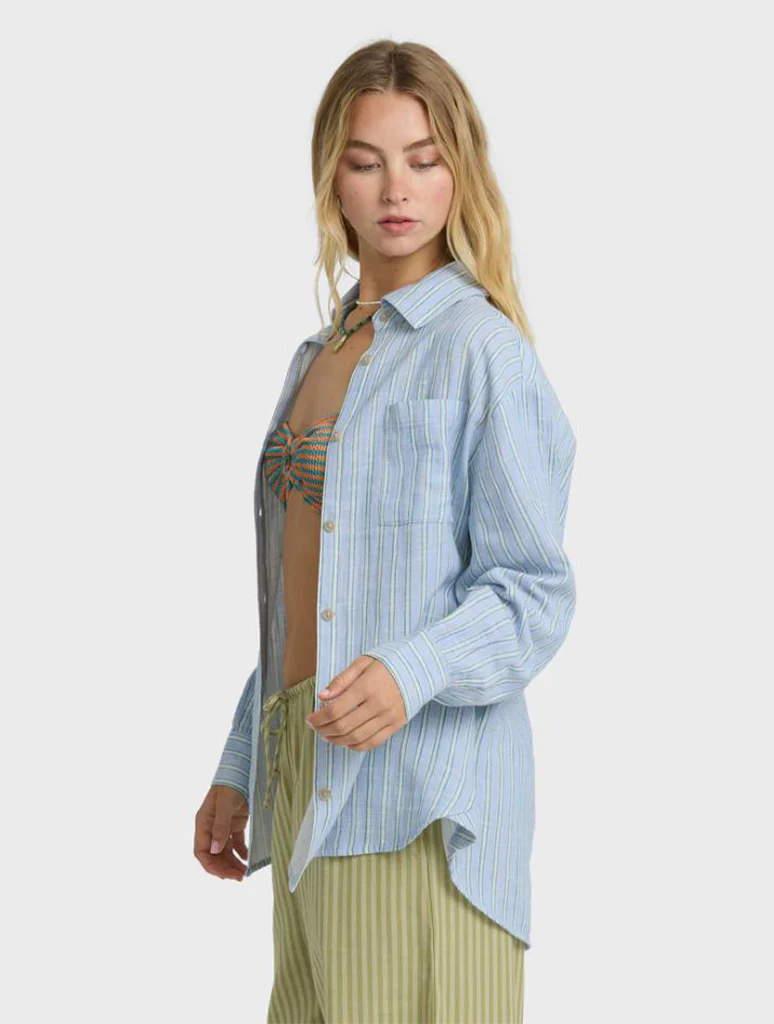 Billabong Wanderer Printed Long Sleeve Woven Top - Image 2