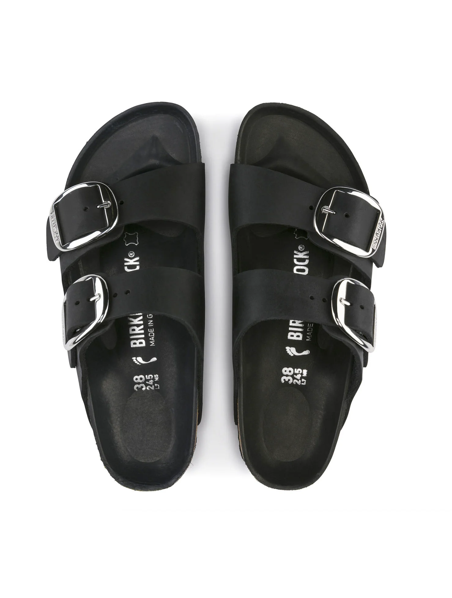 Birkenstock Arizona Big Buckle Sandal in Black Oiled Leather - Image 3