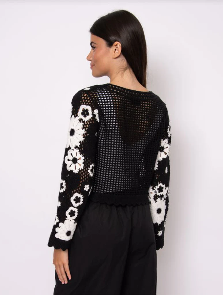 Yuko Long Sleeve Crewneck Cardigan - Image 2