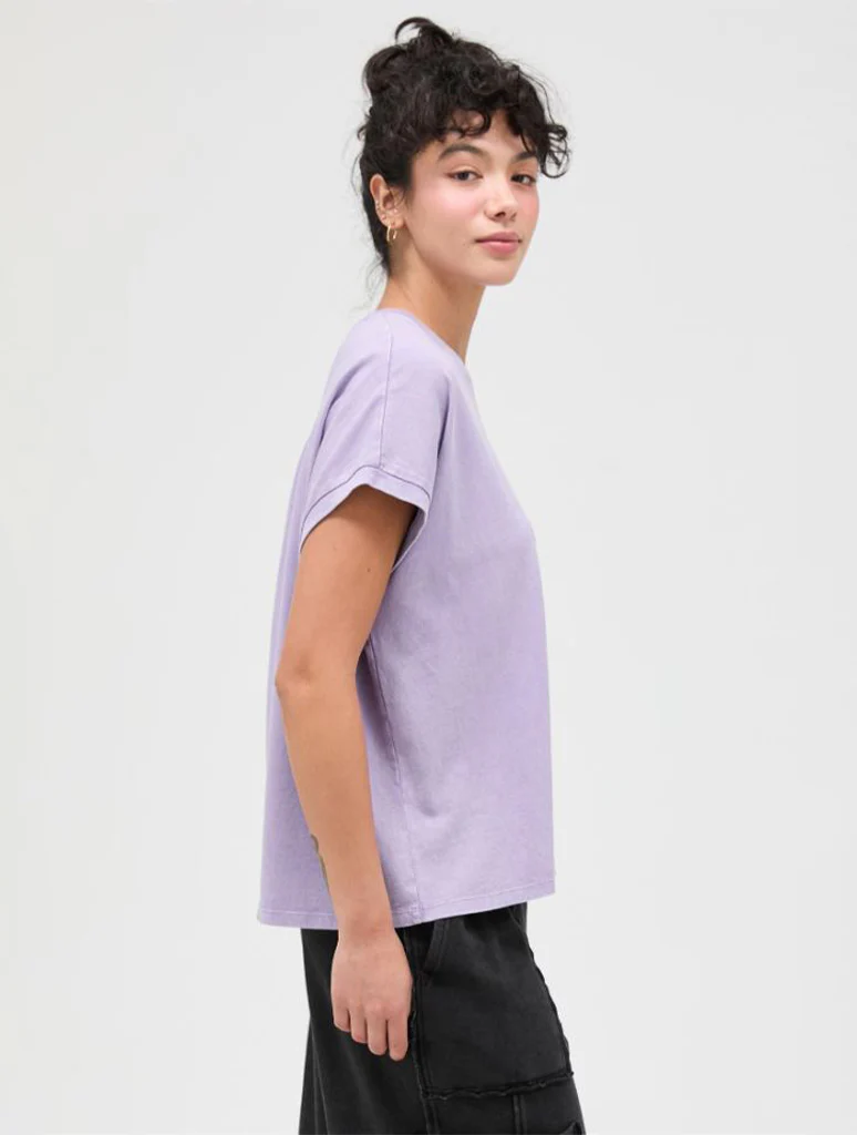 Capped Sleeve Mineral Wash T-Shirt - Image 2
