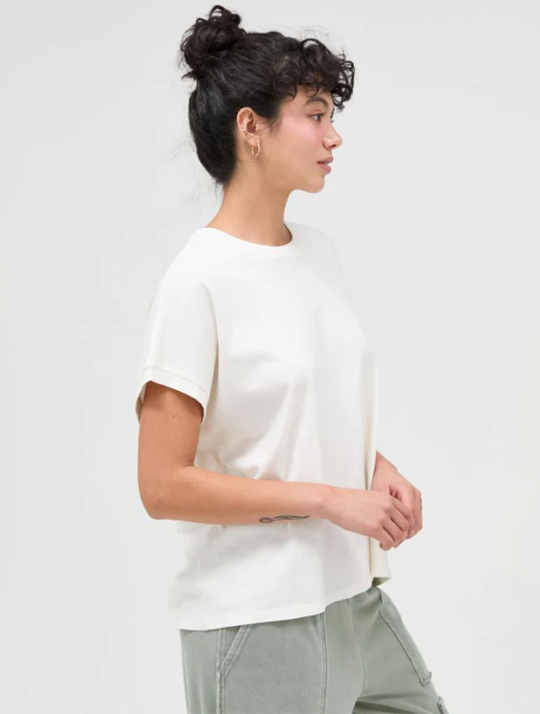 Capped Sleeve Mineral Wash T-Shirt - Image 5