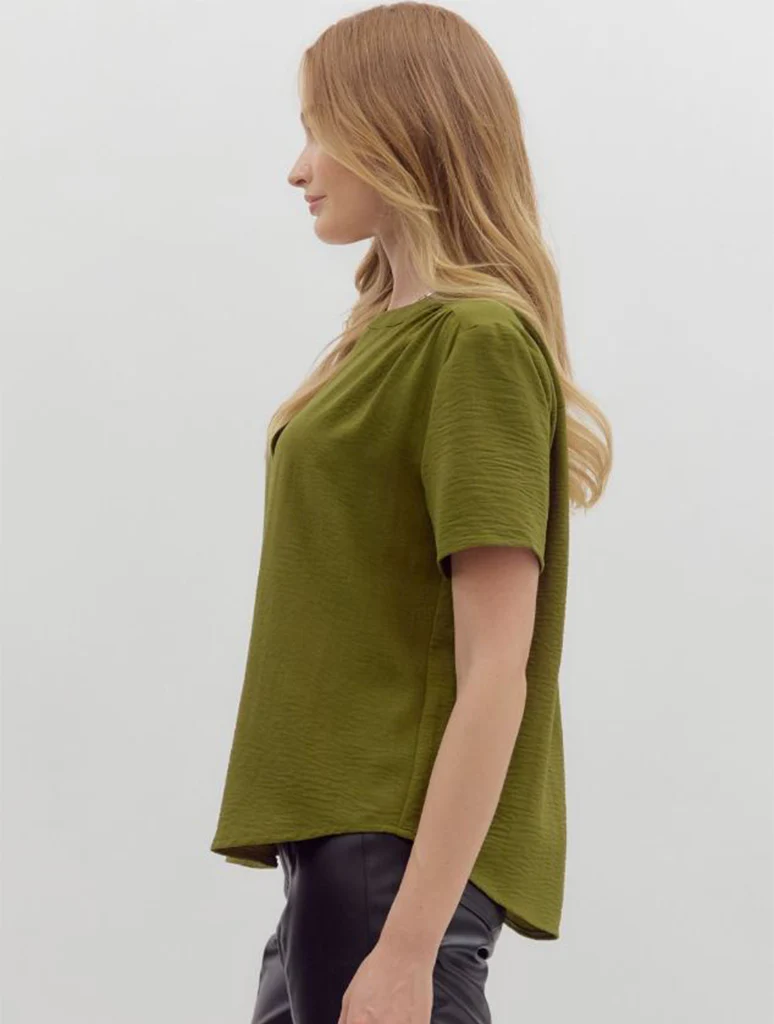 Classic V-Neck Short Sleeve Blouse - Image 11