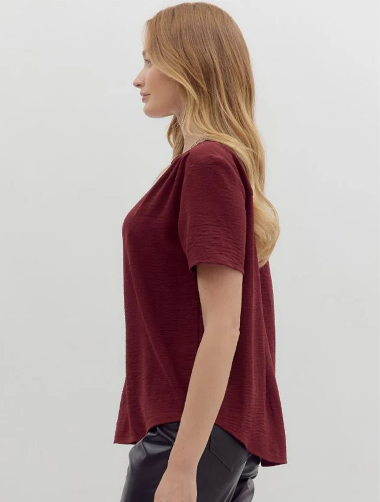 Classic V-Neck Short Sleeve Blouse - Image 8