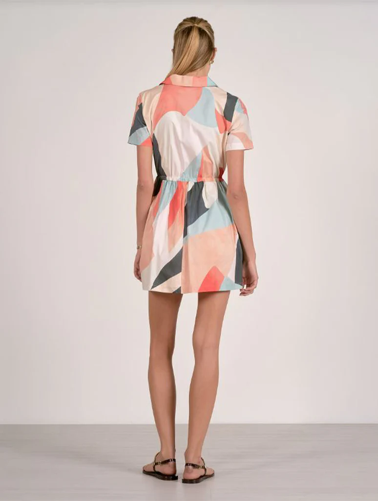 Collared Zip Front Mini Dress - Image 3