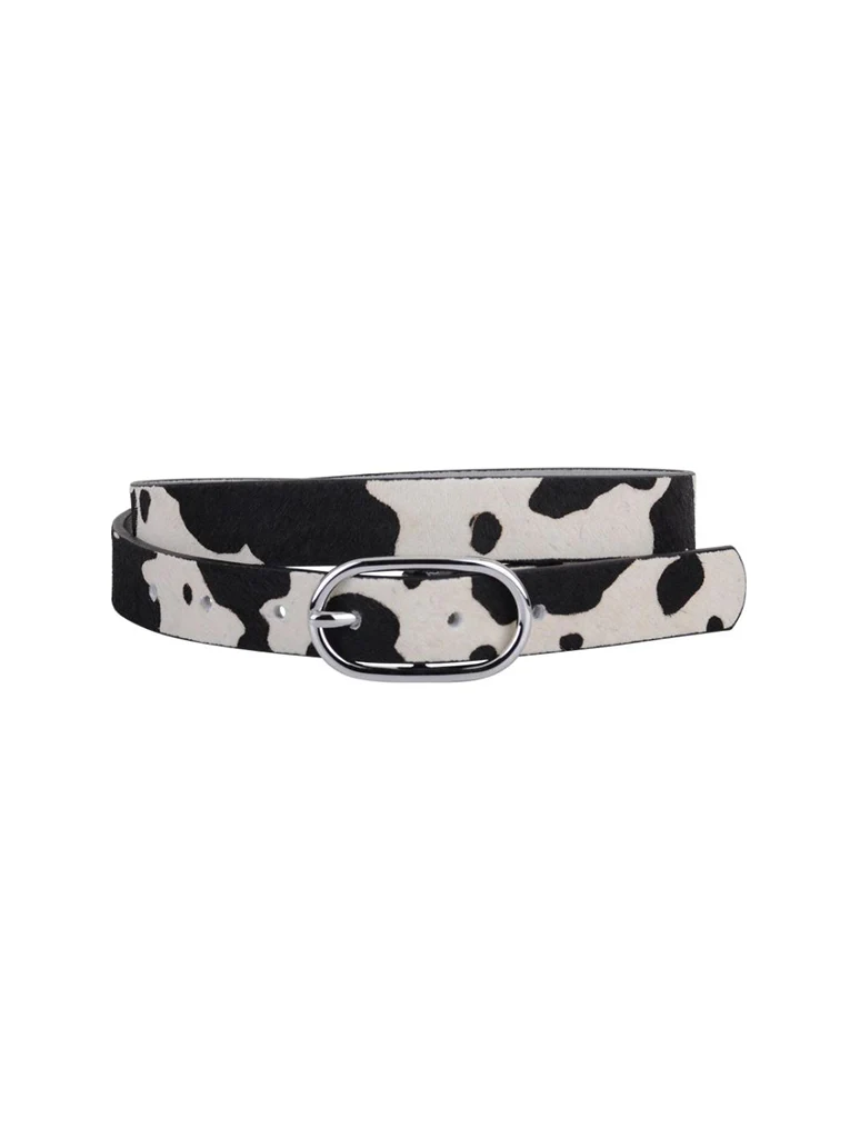 Cow Print Skinny Belt