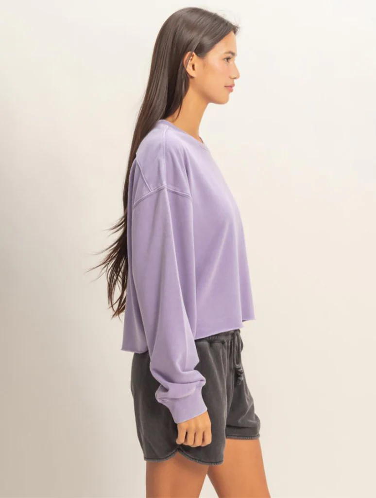 Cropped Mineral Wash Sweatshirt - Image 5
