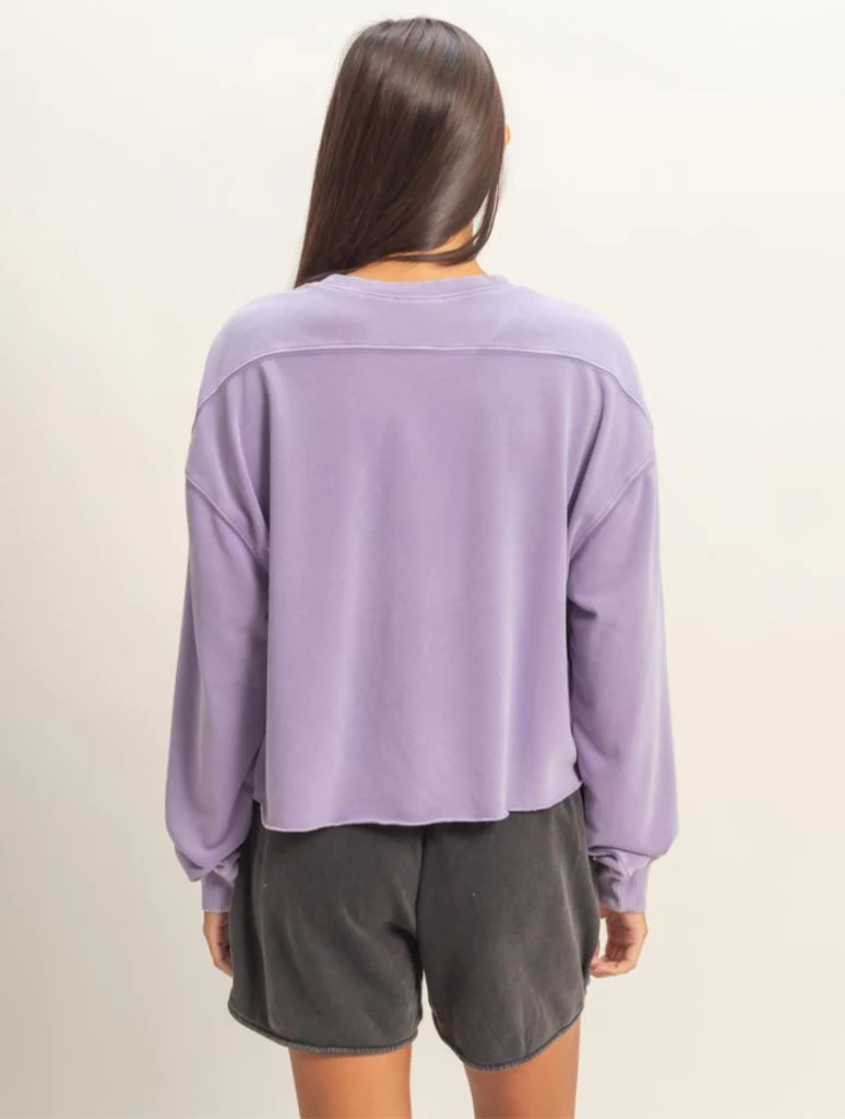 Cropped Mineral Wash Sweatshirt - Image 6