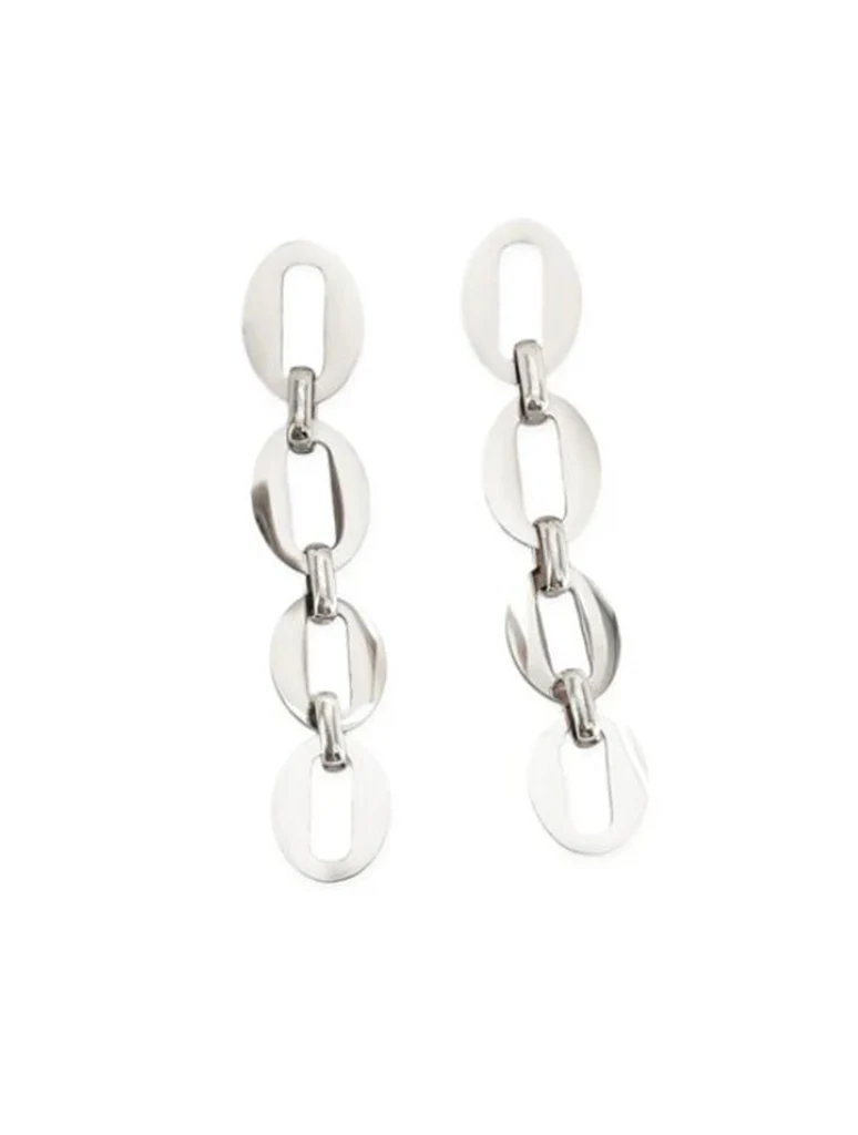 Dangling Oval Chain Earrings - Image 3