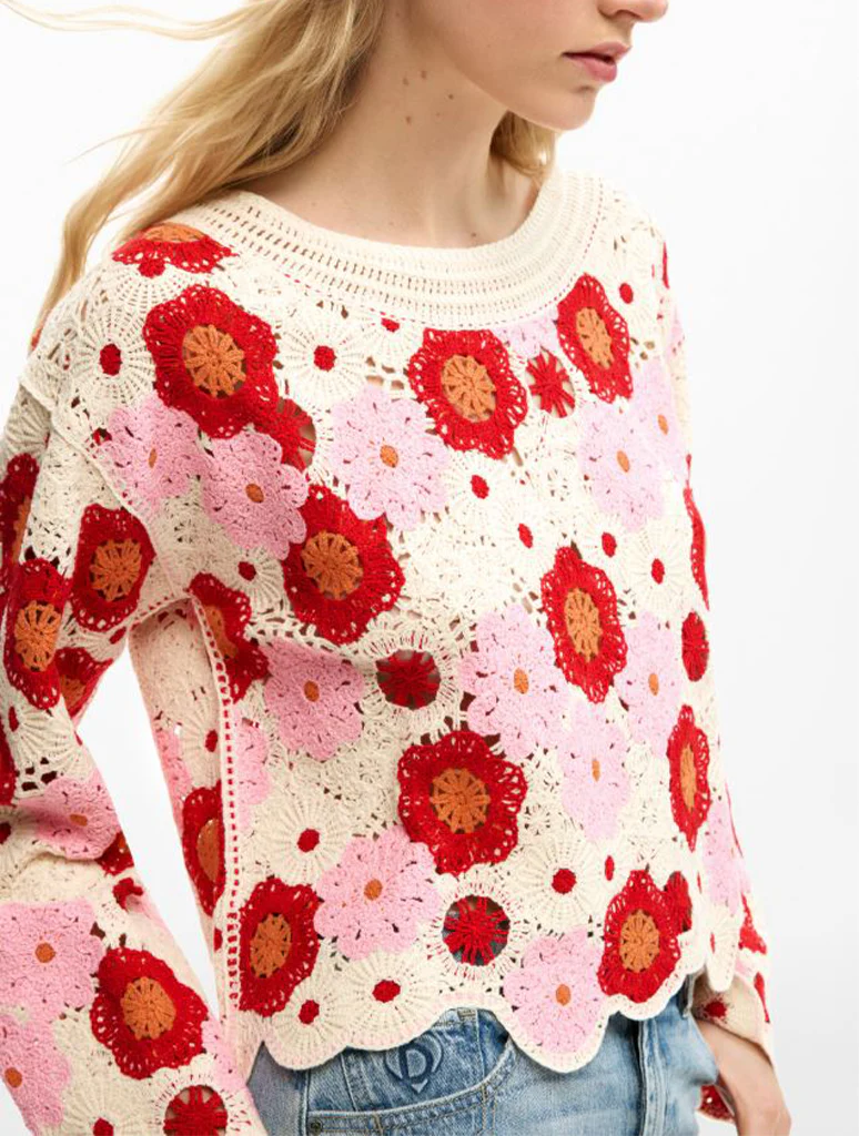 Desigual Crochet Floral Sweater - Image 2
