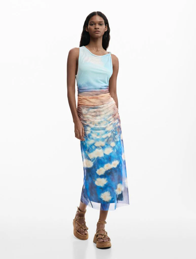 Desigual Draped Water Lily Dress
