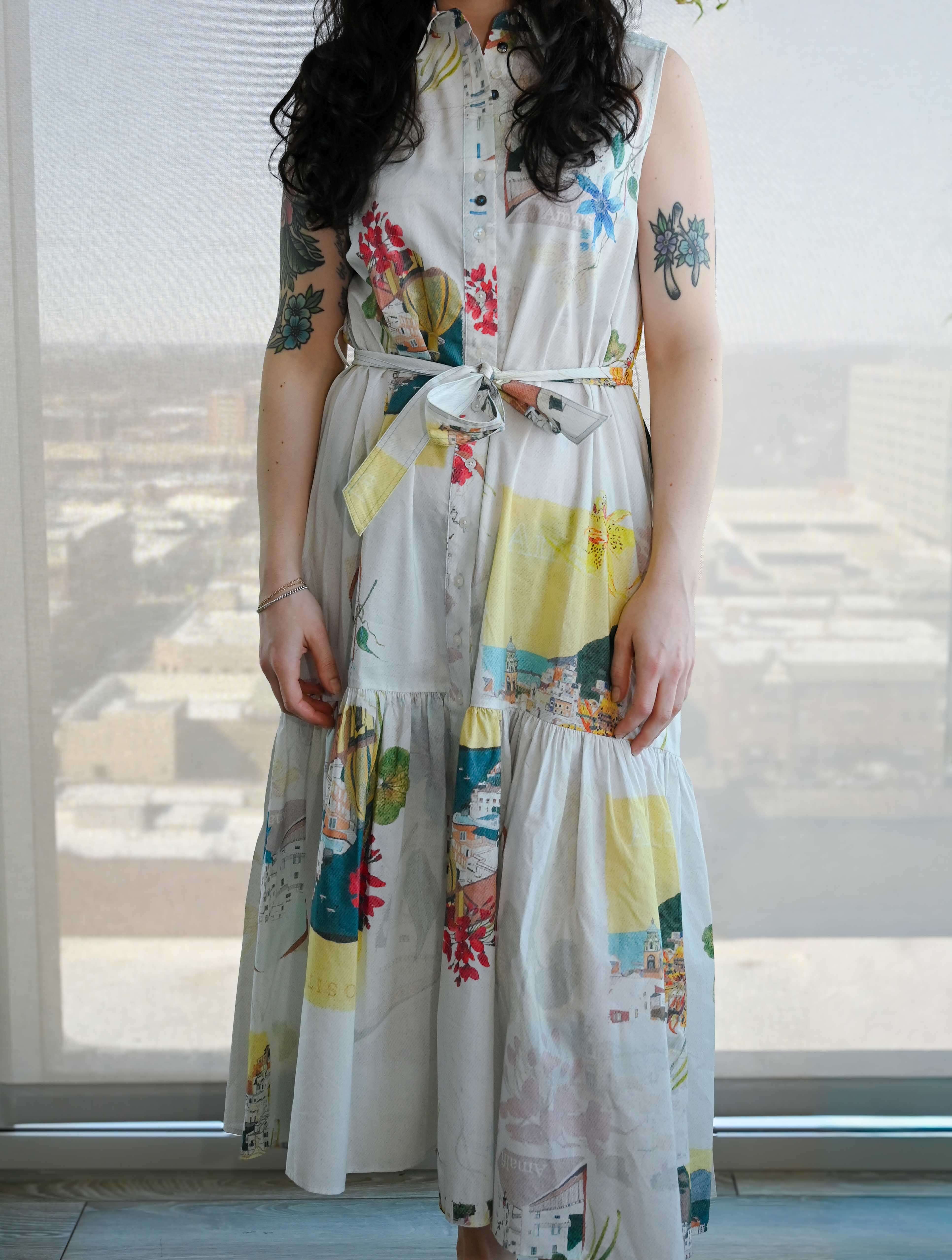 Desigual Tie Waist Button Up Dress - Image 3