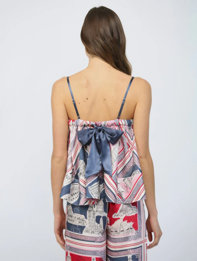 Destination Print Tie Back Top - Image 3