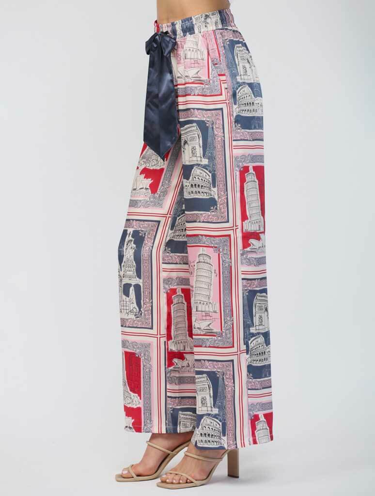 Destination Print Wide Leg Pants - Image 3