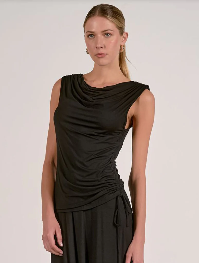 Draped Cap Sleeve Top - Image 2