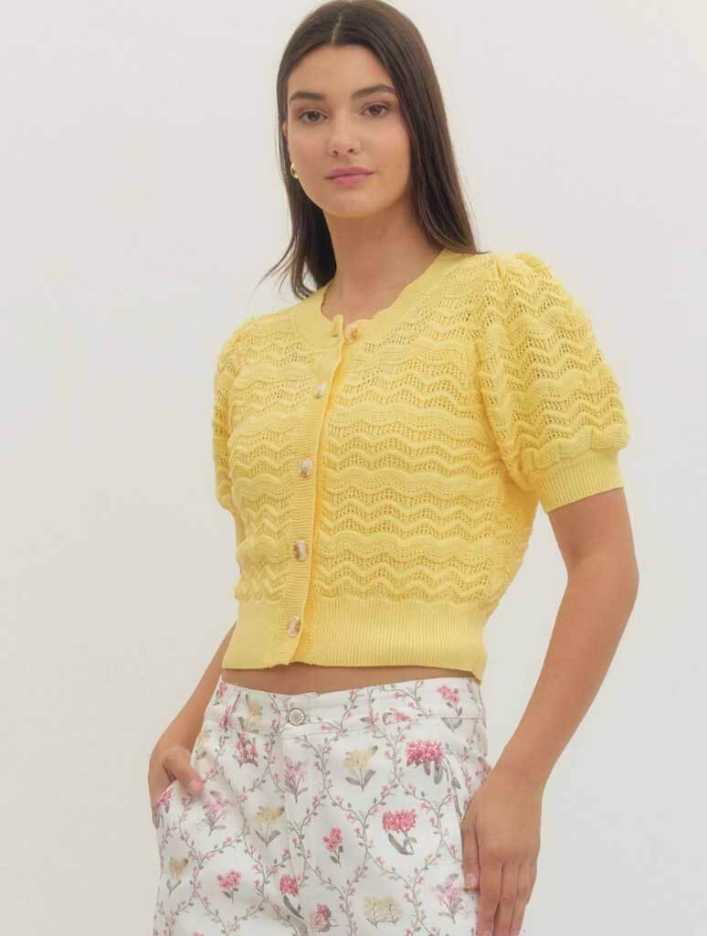Fine Gauge Short Sleeve Sweater - Image 2