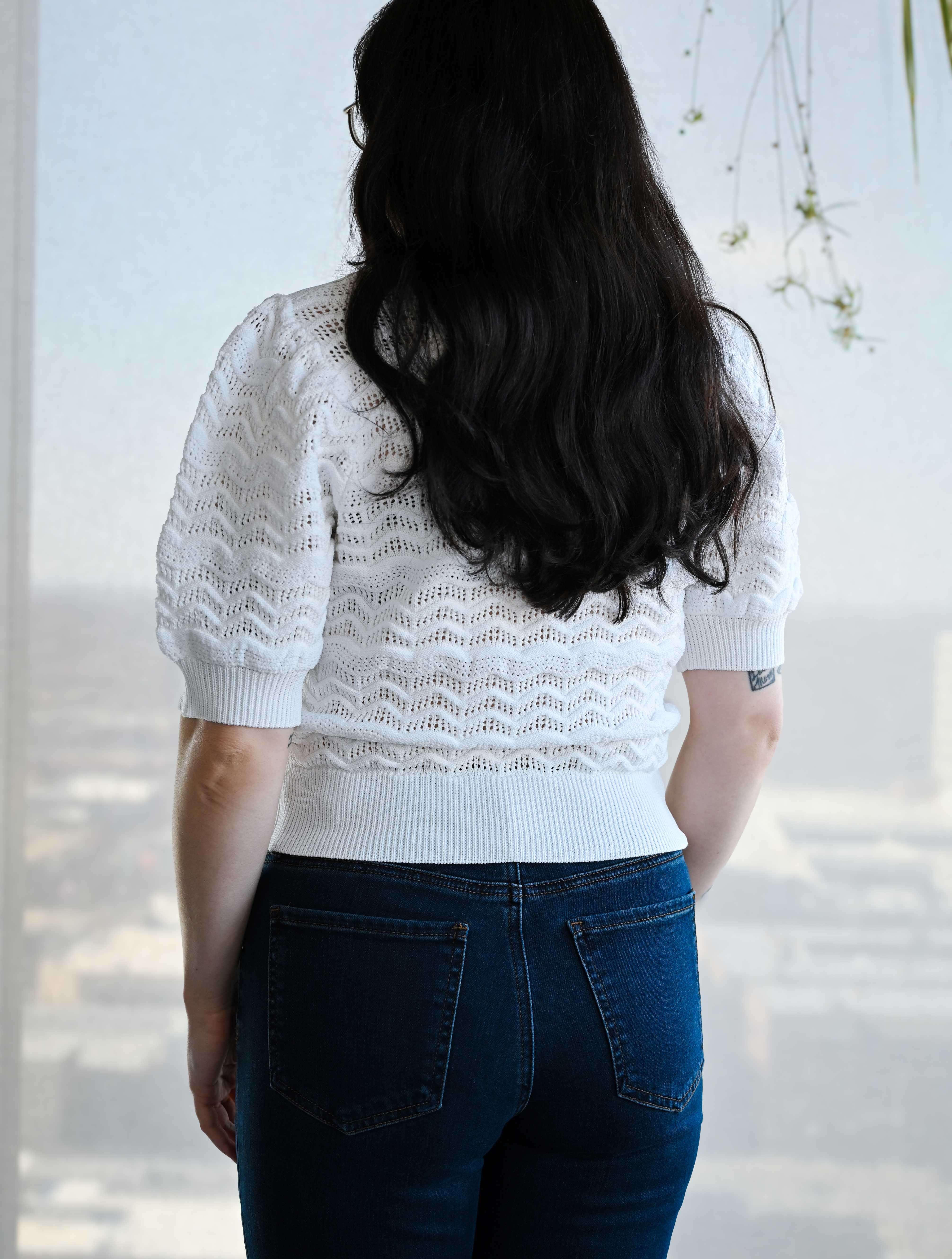 Fine Gauge Short Sleeve Sweater - Image 7