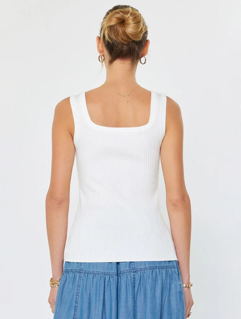 Floral Accent Ribbed Tank Top - Image 3