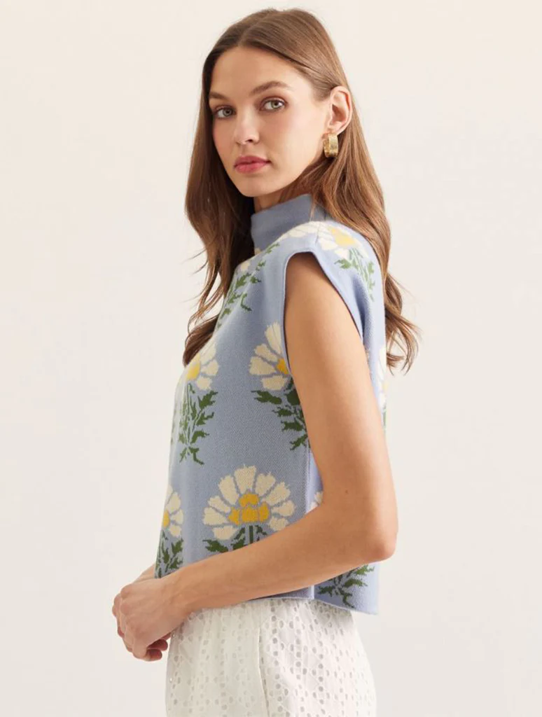 Floral Mock Neck Top - Image 2