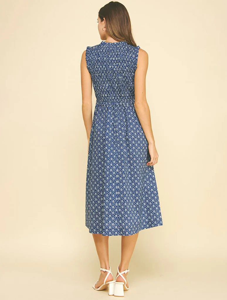Floral Tie Front Midi Dress - Image 3