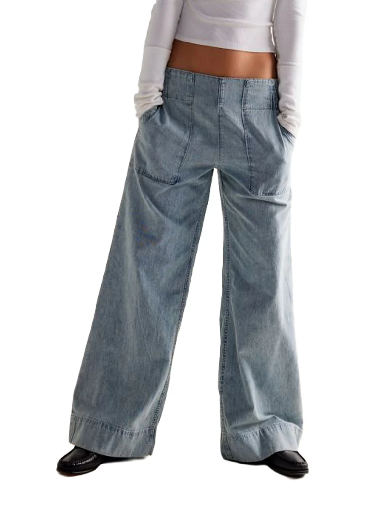 Free People Breezy Denim Pull-On Pants