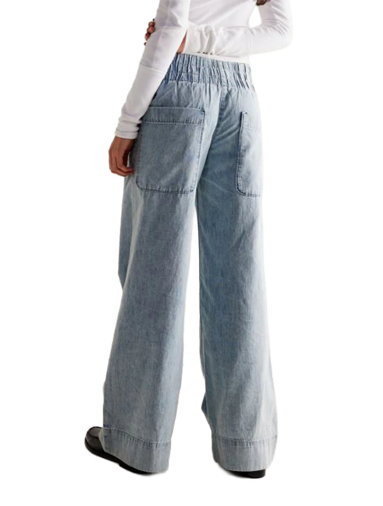 Free People Breezy Denim Pull-On Pants - Image 3
