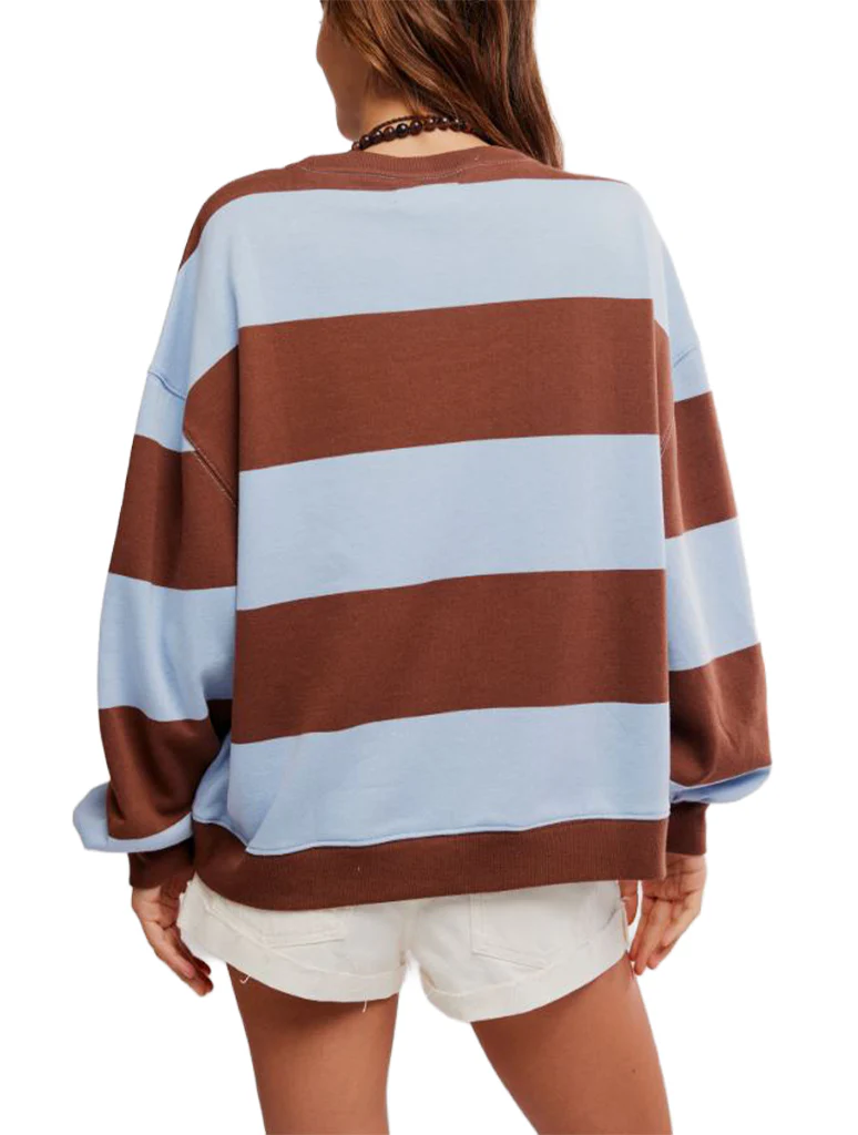 Free People Classic Stripe Crew Sweatshirt - Image 3