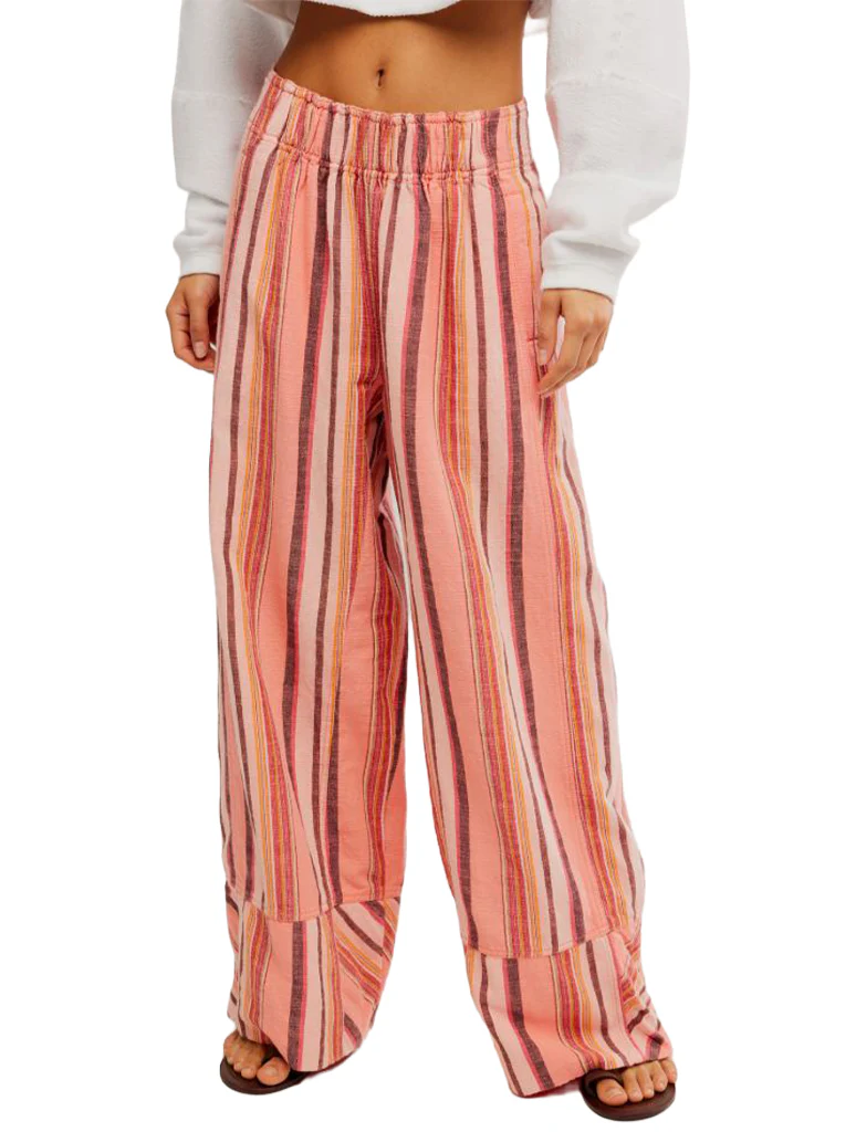 Free People Days End Solar Linen Stripe Pants