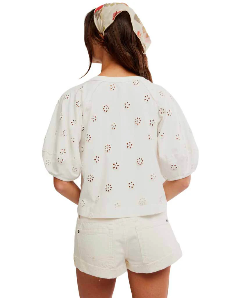 Free People Jessie Eyelet Tee - Image 3