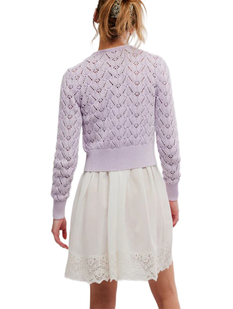 Free People Pretty In Pointelle Cardi - Image 3