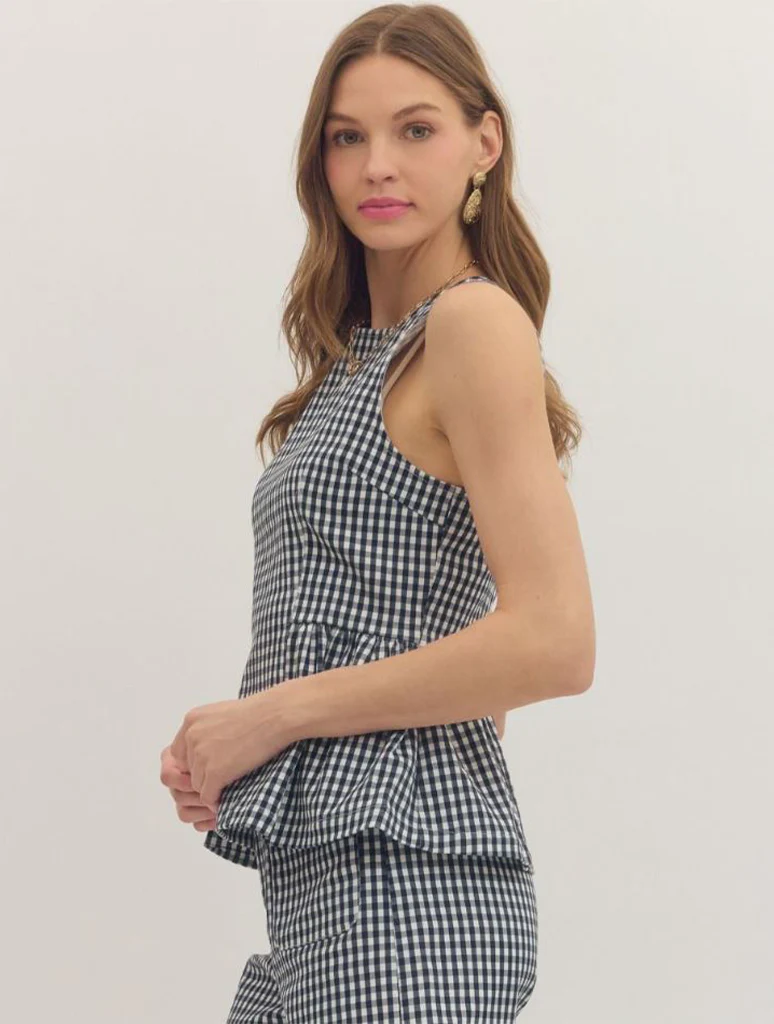 Gingham Peplum Top - Image 2