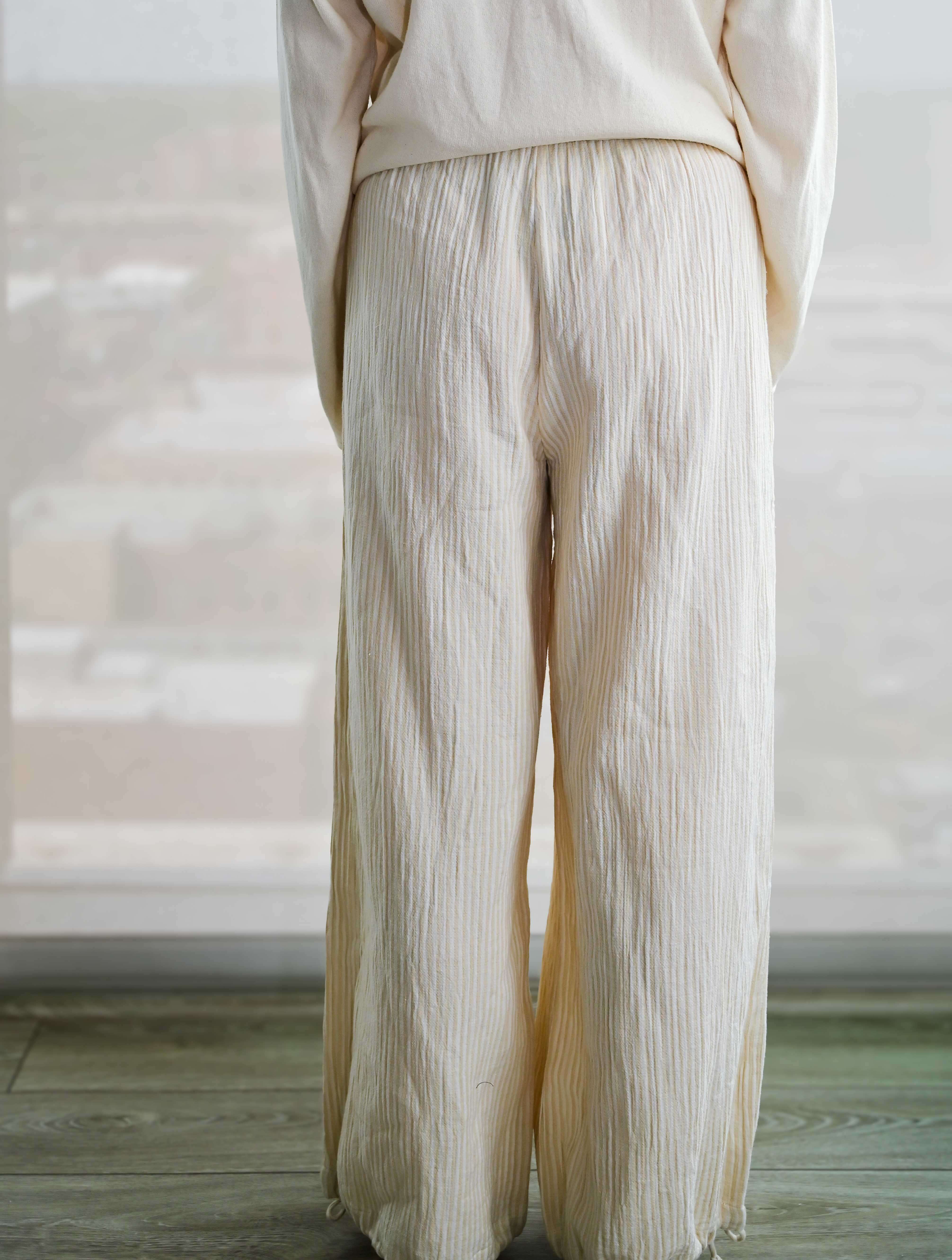 Ginny Double Weave Stripe Gauze Pull On Pants - Image 4