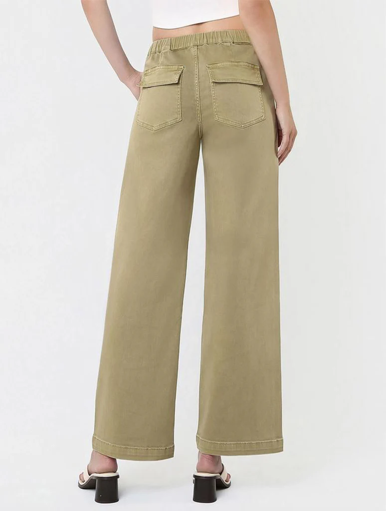 Vervet High Rise Baggy Wide Leg Jean With Elastic Drawstring - Image 2