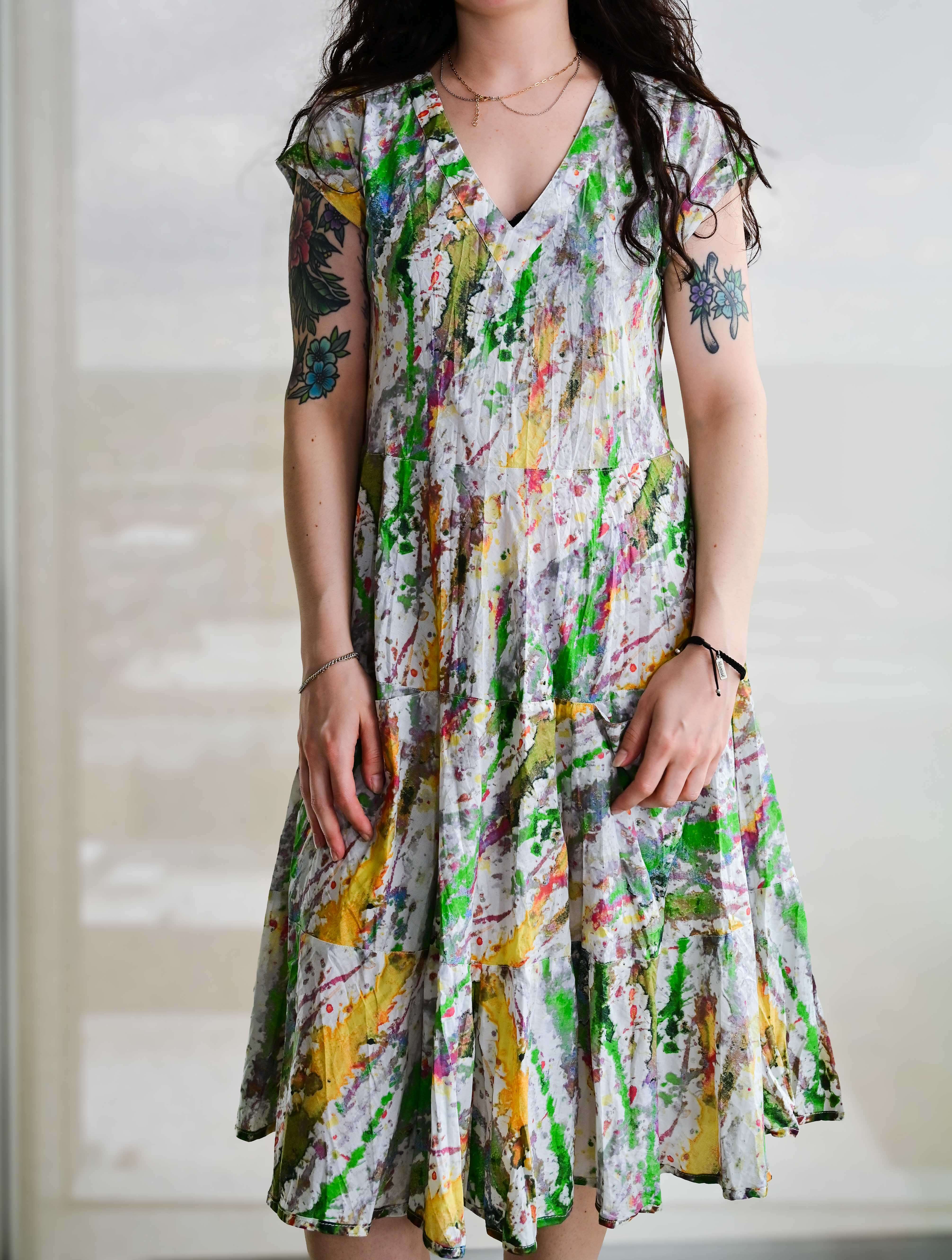 Jalan Cap Sleeve Midi Dress - Image 4