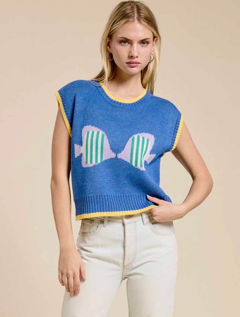 Kissy Fishies Short Sleeve Sweater